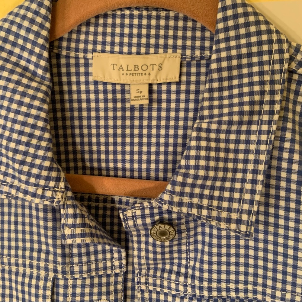 Talbots White & Blue Checkered Jacket! - Picture 2 of 8